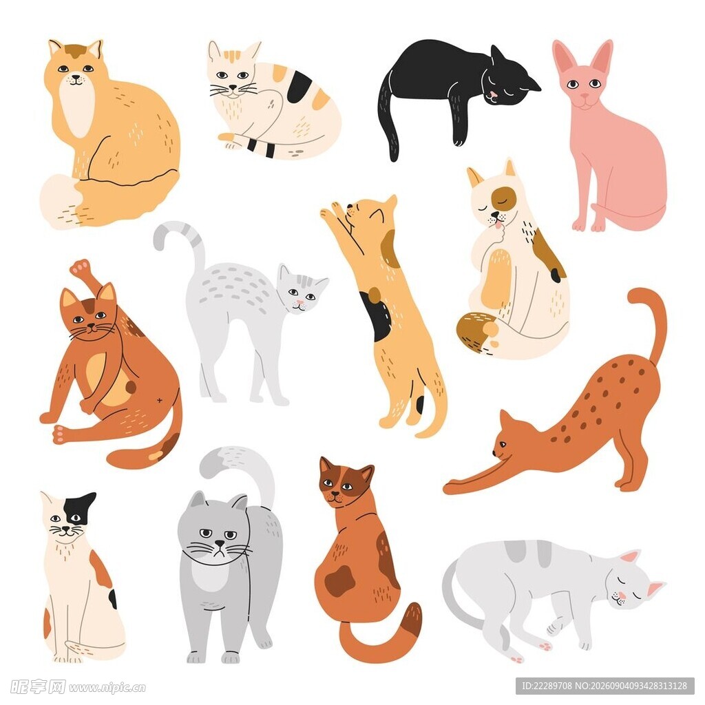 可爱猫咪插画集合