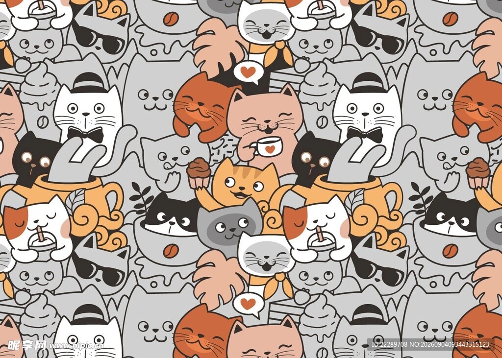 可爱猫咪图案背景