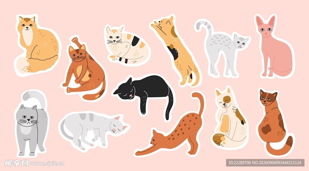 可爱猫咪插画集合