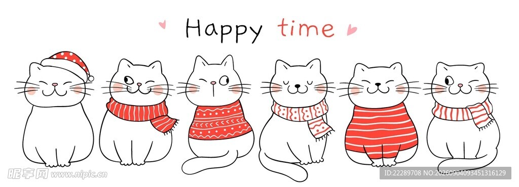 穿毛衣的可爱猫咪们