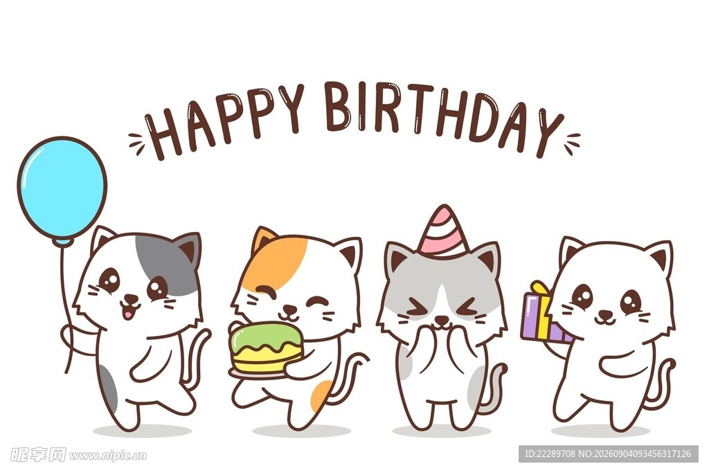 可爱猫咪生日派对