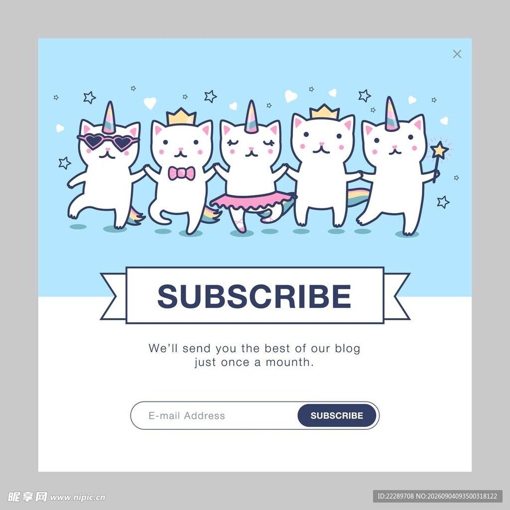可爱猫咪订阅页面设计