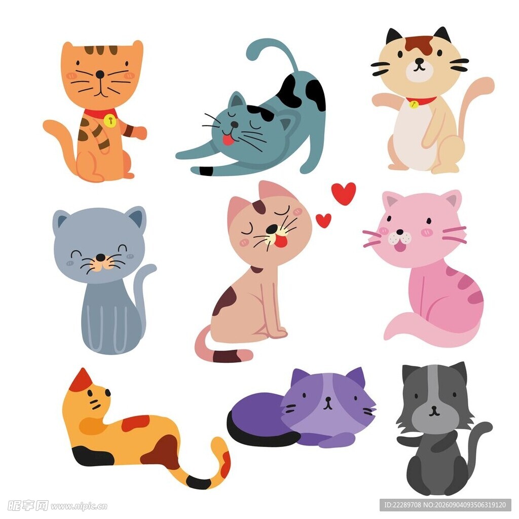 可爱猫咪插画集合