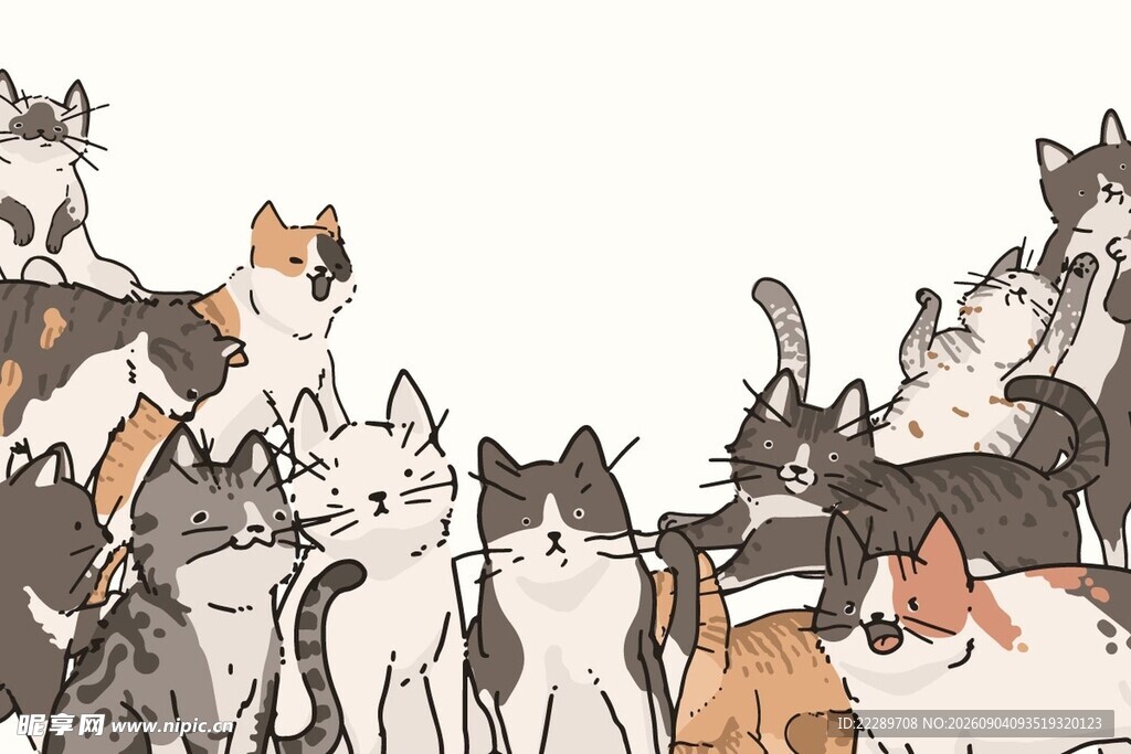 一群猫咪大集合