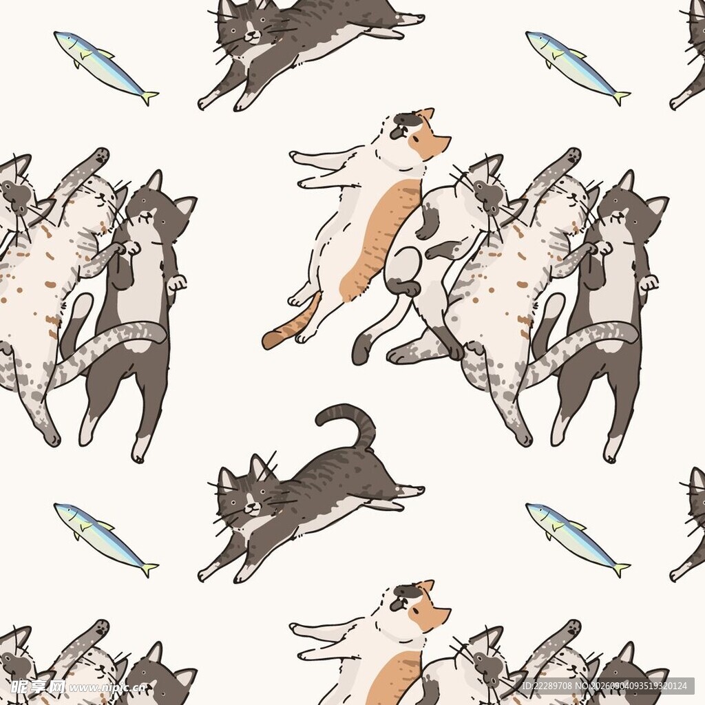 猫咪嬉戏图案