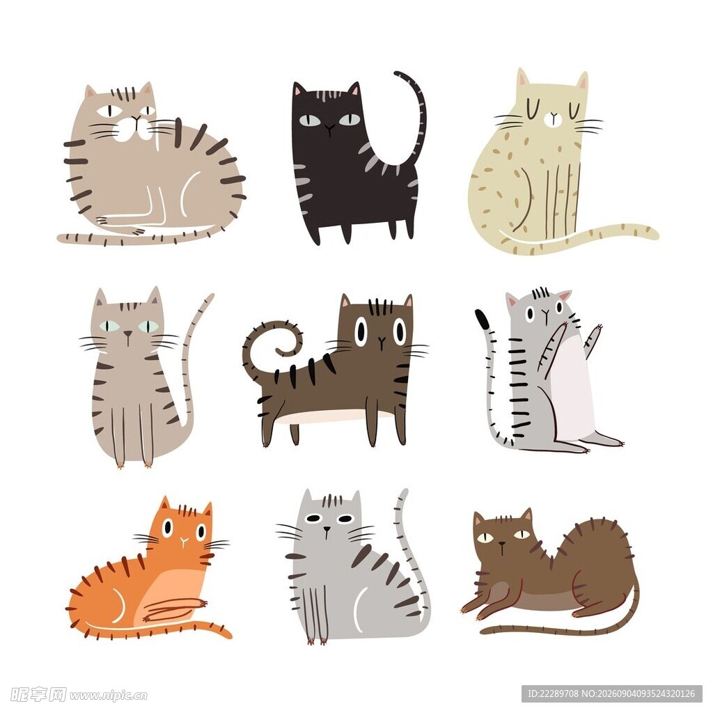 可爱猫咪插画集合