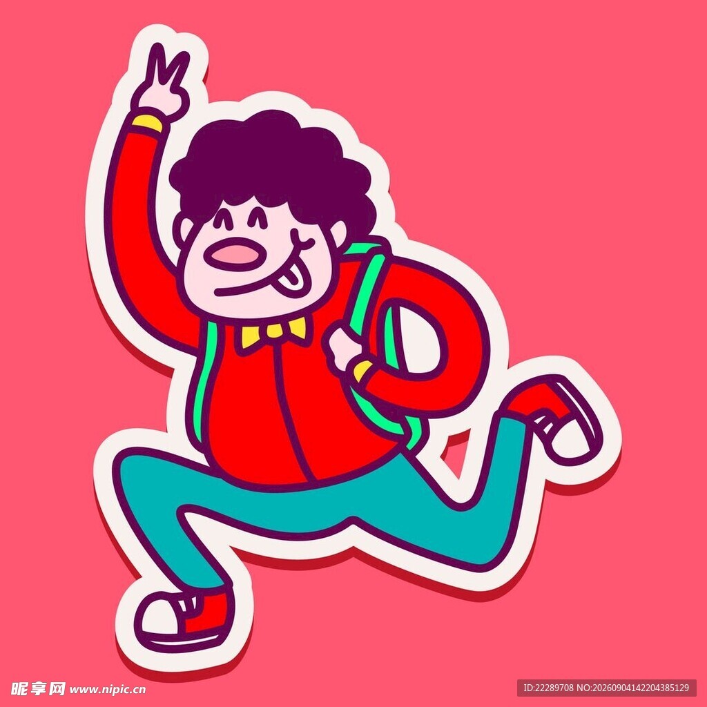 奔跑的活力少年