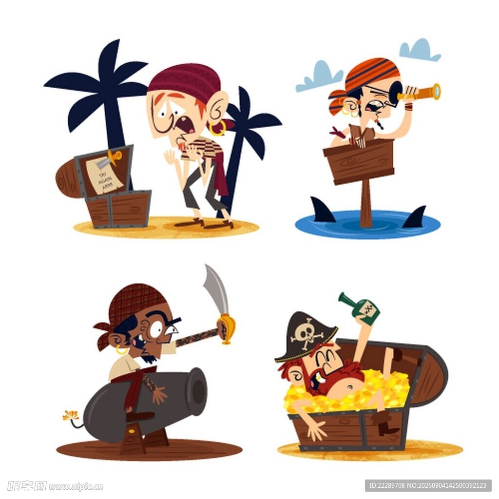 海盗冒险插画