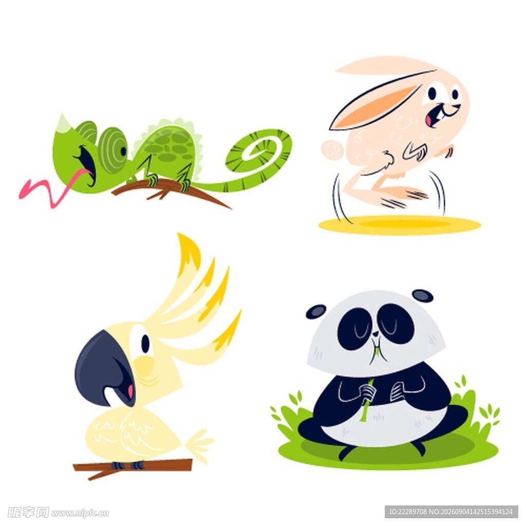 可爱动物插画