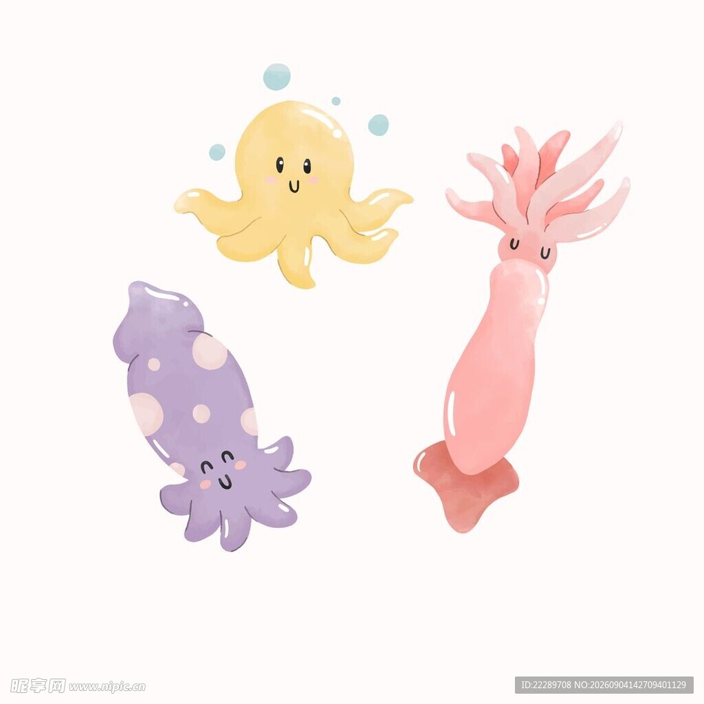 可爱海洋生物插画