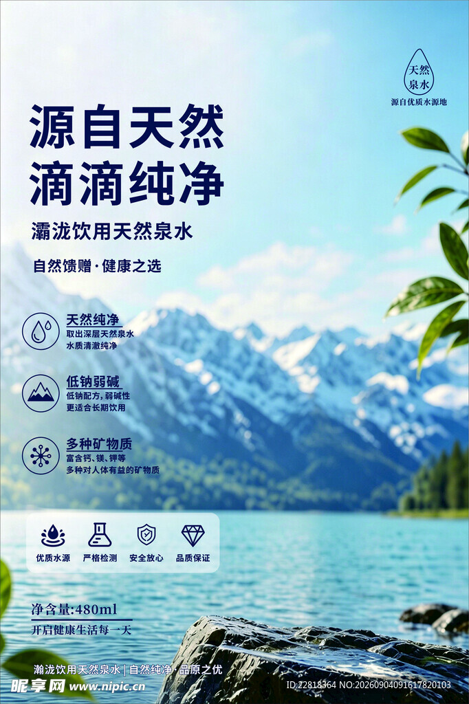 源自天然的纯净湖水