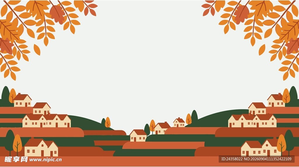 秋日乡村背景