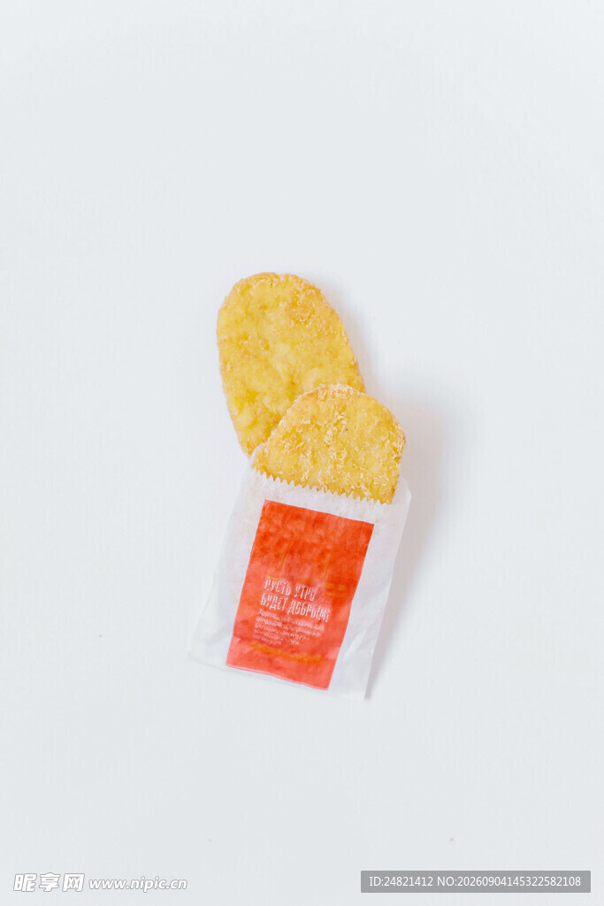 独立包装薯片特写
