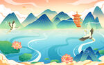 山水间的诗意中式风景