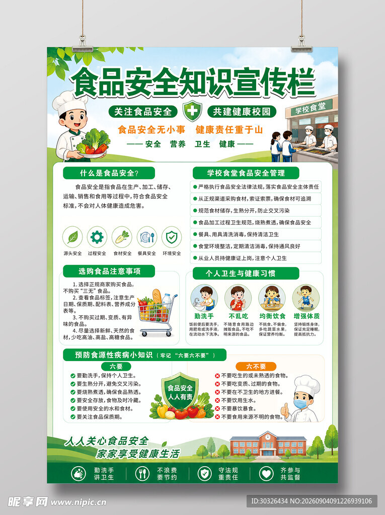 食品安全知识宣传栏海报