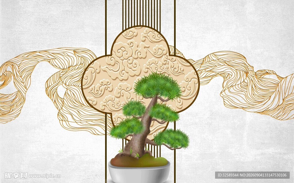 中式盆古韵雅致之景