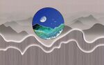 梦幻山海间的月夜图景