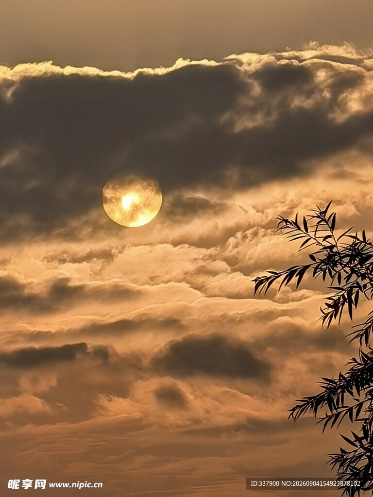 夕阳映云景
