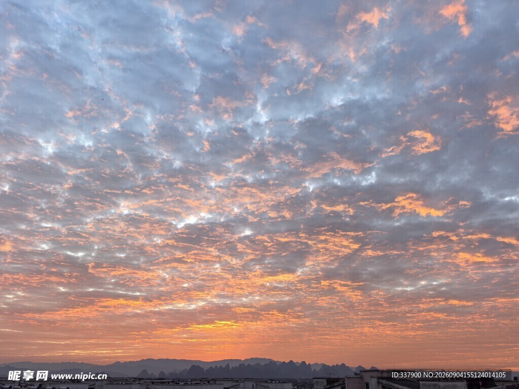 壮丽晚霞天空美景