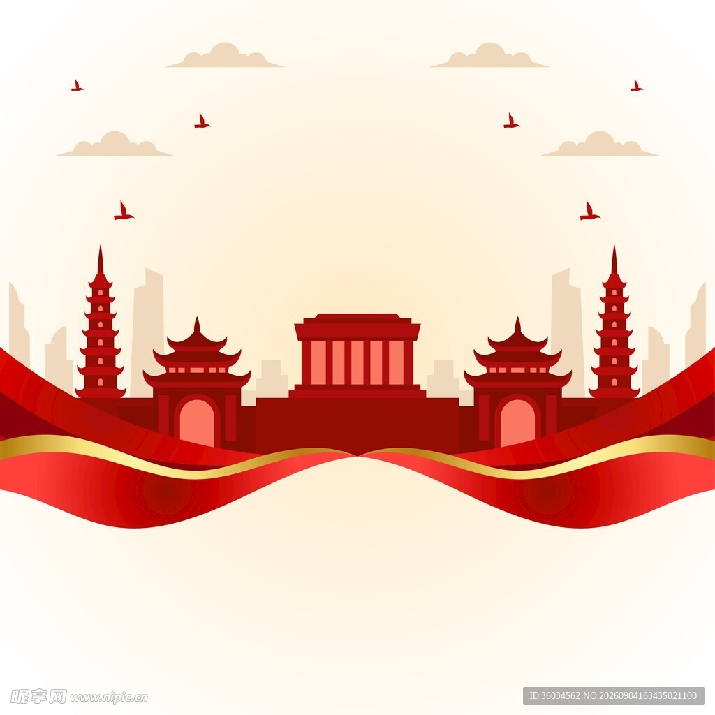 国风城市背景