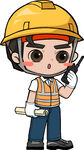 卡通建筑工人形象