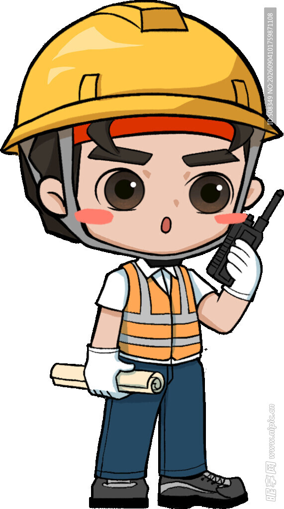 卡通建筑工人形象