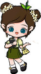 可爱双马尾女孩手持相机