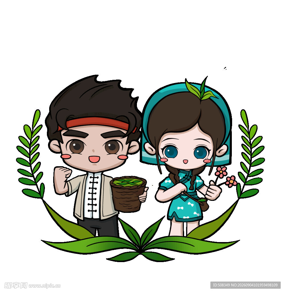 卡通版许仙白娘子形象