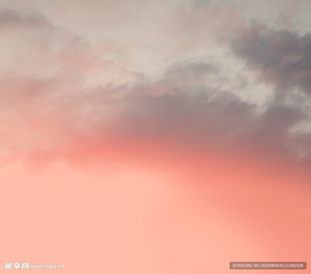 梦幻粉霞天空美景