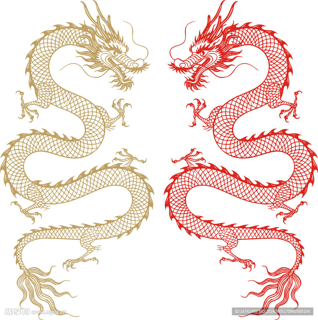 矢量龙剪影