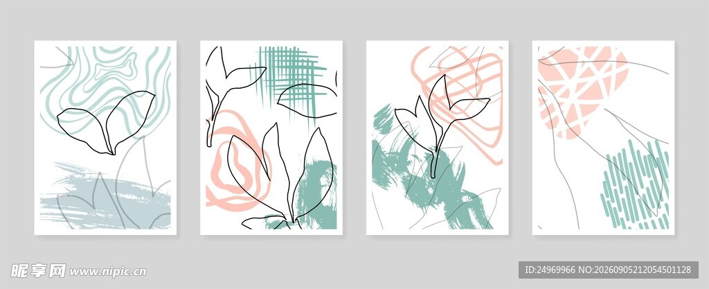 手绘植物图案插画集合