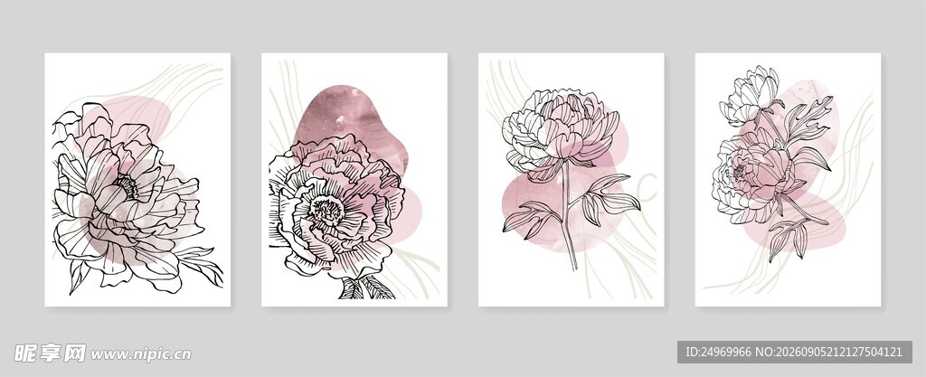 手绘花卉插画组图