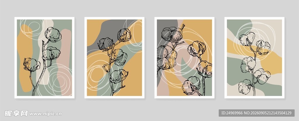 复古风格艺术画作展示