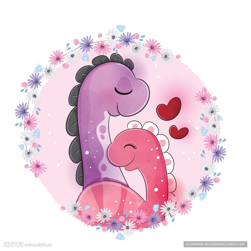恐龙母子温馨爱意瞬间