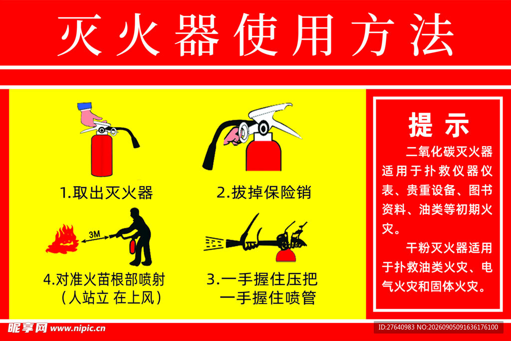 灭火器使用方法