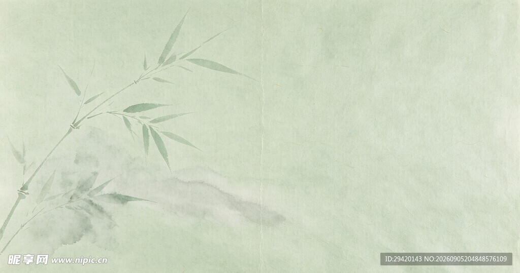 淡绿背景下的清雅竹枝