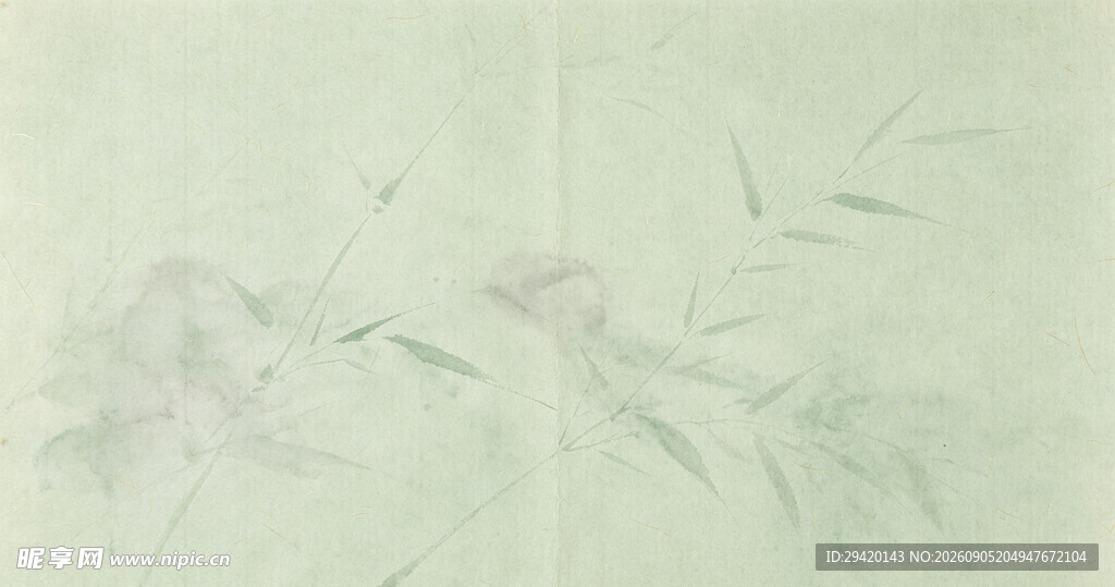 水墨风写意竹叶画