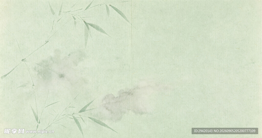 淡雅水墨风竹叶背景图