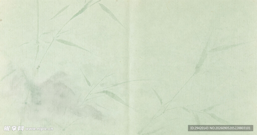 淡雅竹叶水墨画