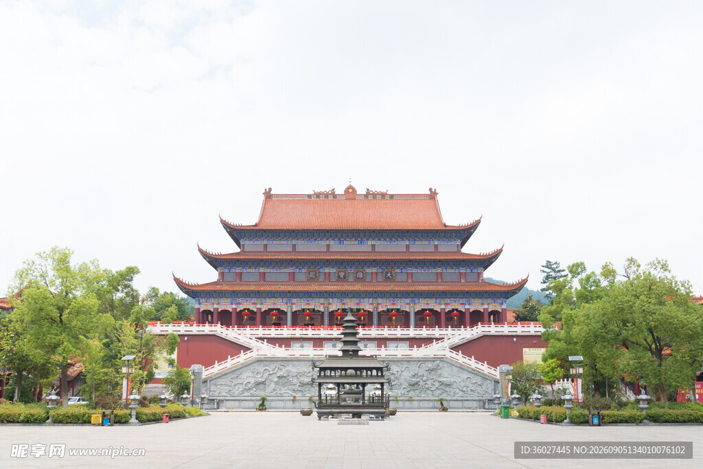 中式古建筑城楼景观