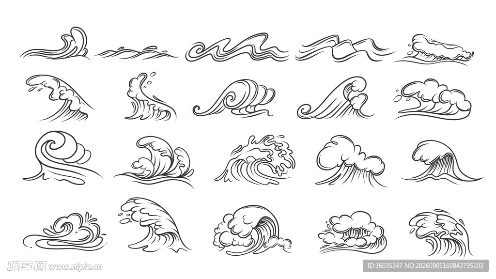国风海浪素材