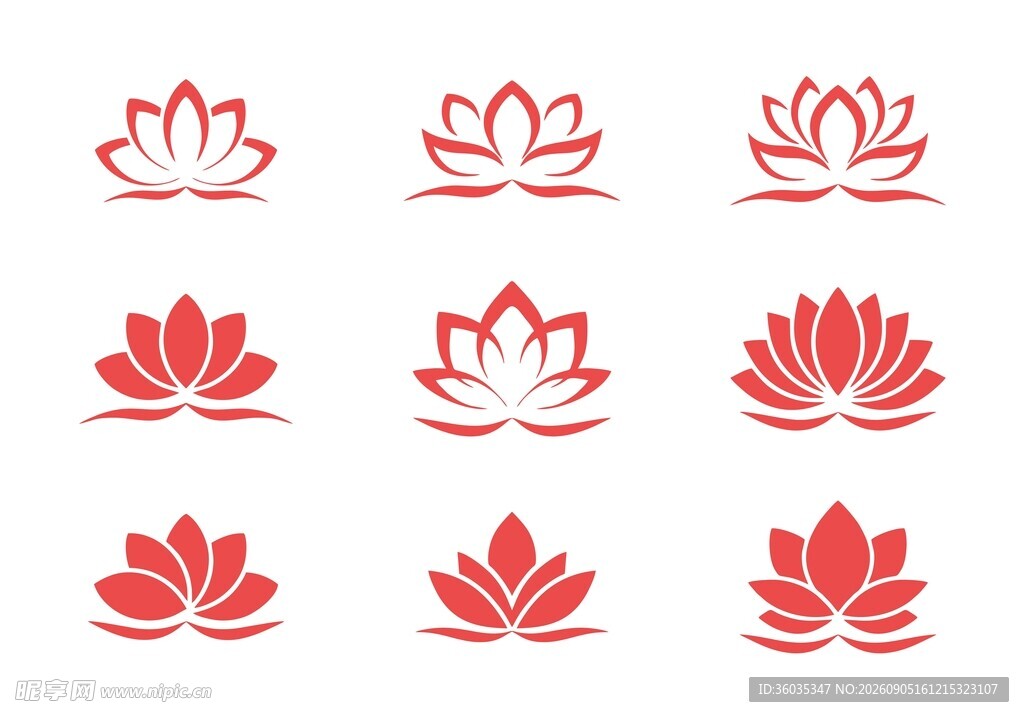 红色荷花素材