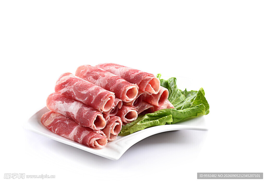 新鲜牛肉卷鲜嫩诱人