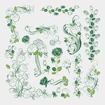 玫瑰花植物装饰图案矢量素材