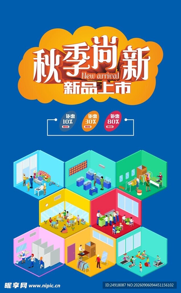 服装服饰秋季新品上新上市海报
