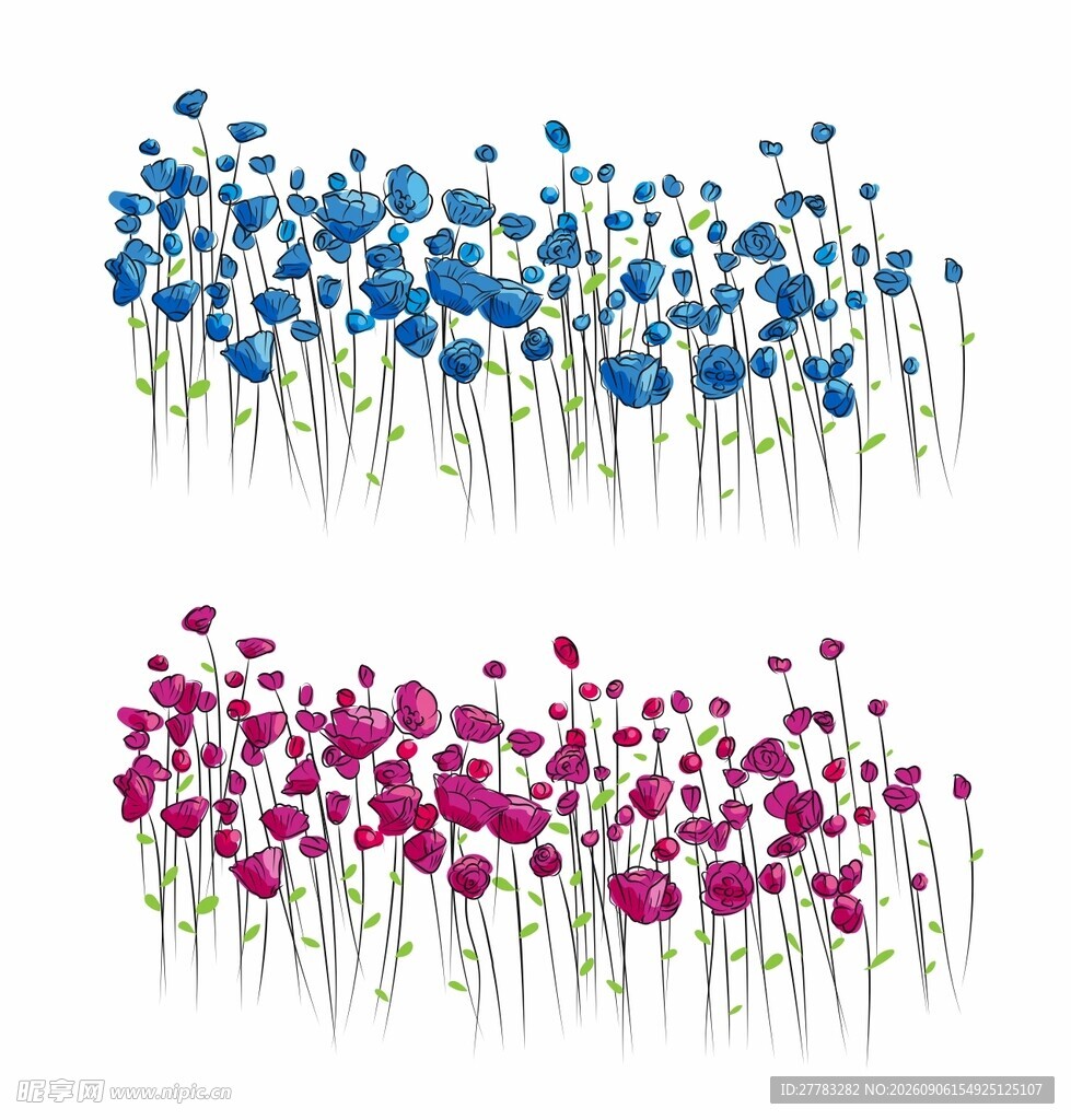 多彩花束插画