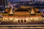 西安古城夜景俯瞰图