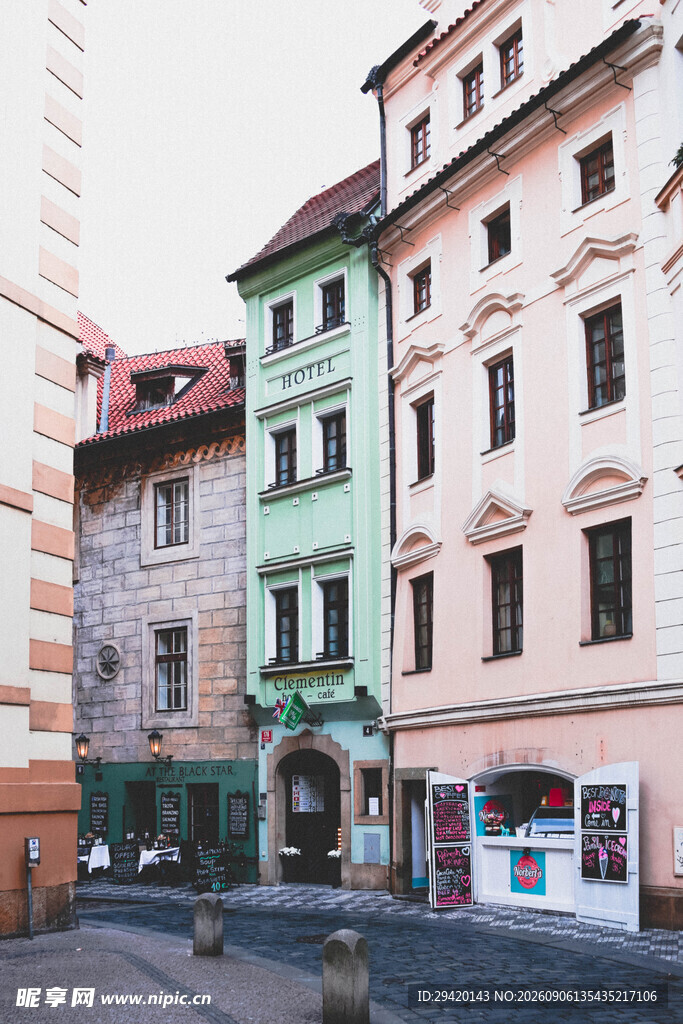 欧洲彩色建筑街景