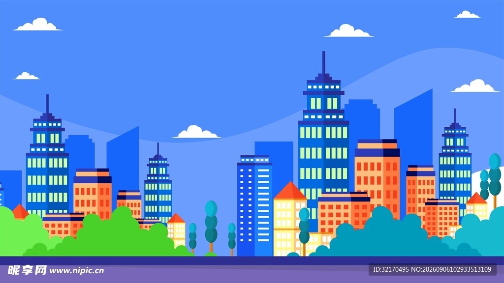 卡通城市背景