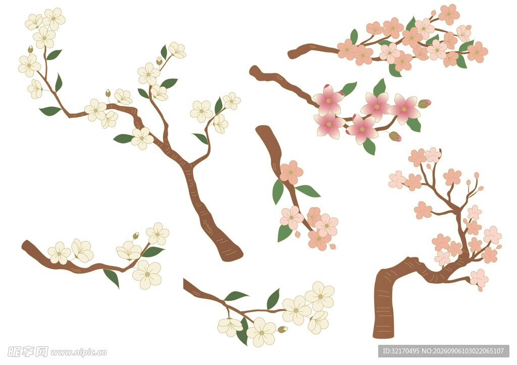 桃花花枝素材